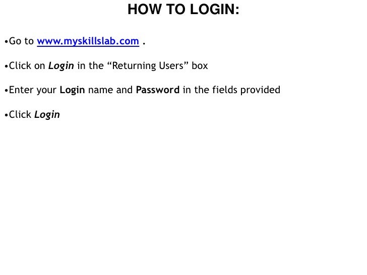 My skills lab login